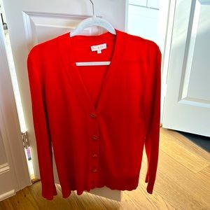 Tory Burch large button cardigan in orange - great shape